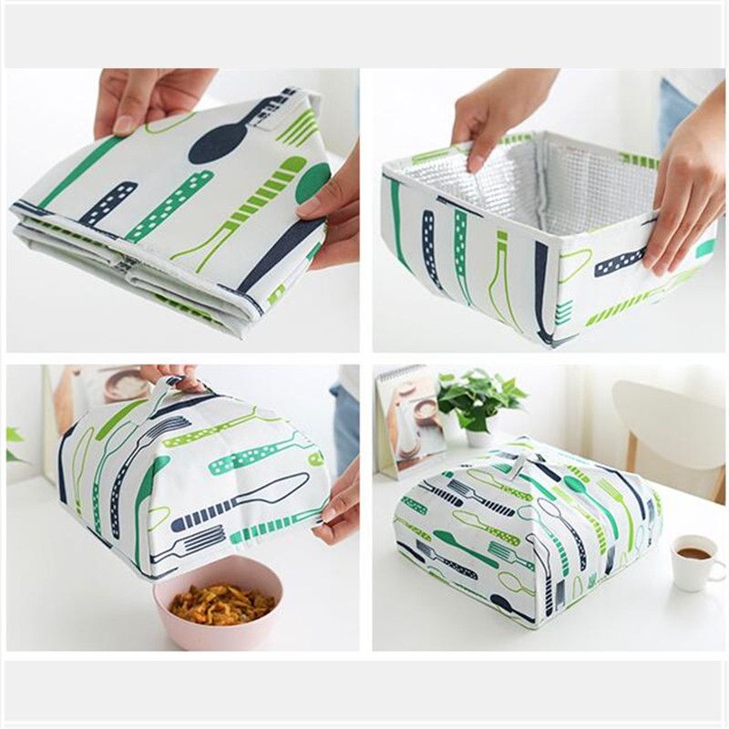 Reusable Kitchen Insulation Aluminum Foil Food Cover Folded Anti Fly Mosquito