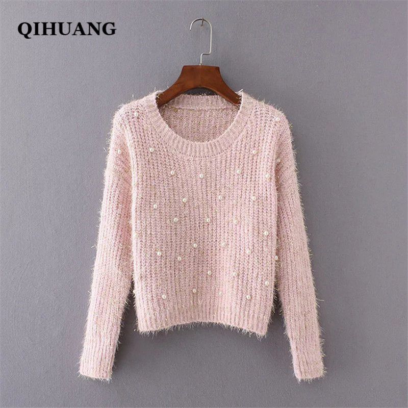Acquistare Maglioni Da Donna Qihuang 2021 Inverno Perla Mohair Maglione  Maglione Donna Moda Splendente Brillante Pullover Autunno Casual Morbido  Economico | Consegna Veloce E Qualità | It.Dhgate