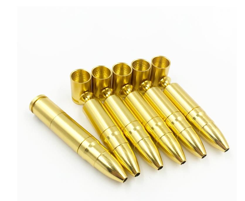 2020 A Novel Gold Bullet Shape Metal Pipe Smoking From Zpcjp7788