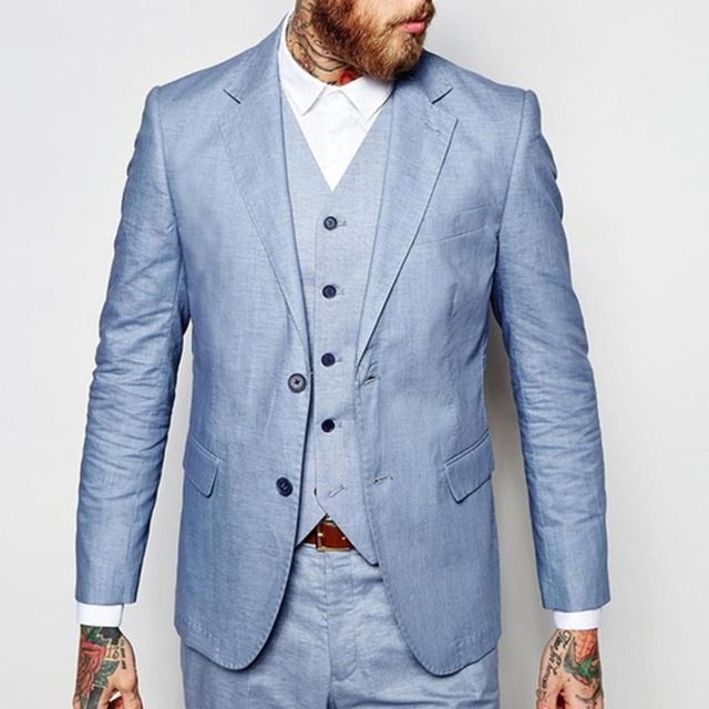 Costume homme lin bleu Clearance