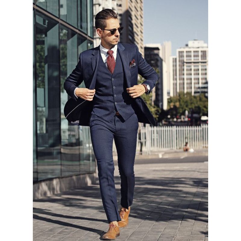Acquistare Monopetto Blu Scuro Abiti Da Uomo Abiti Da Sposo Uomo Smoking Da  Smoking Tailleur Formale Prom Blazer 3 Pezzi Giacca + Pantaloni + Gilet  Economico | Consegna Veloce E Qualità | DHgate Italy