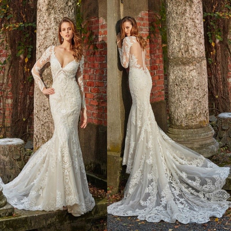 eve of milady long sleeve wedding dress