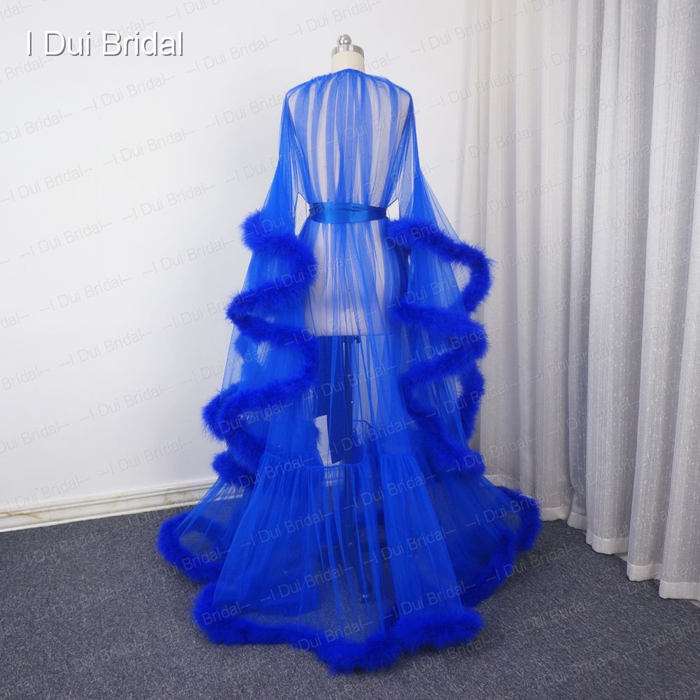tulle feather robe