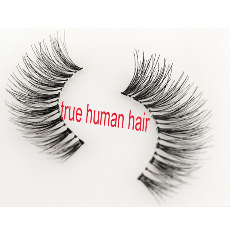 Real Human Hair Lashes WSP Lashes Human Hair Handmade False ...