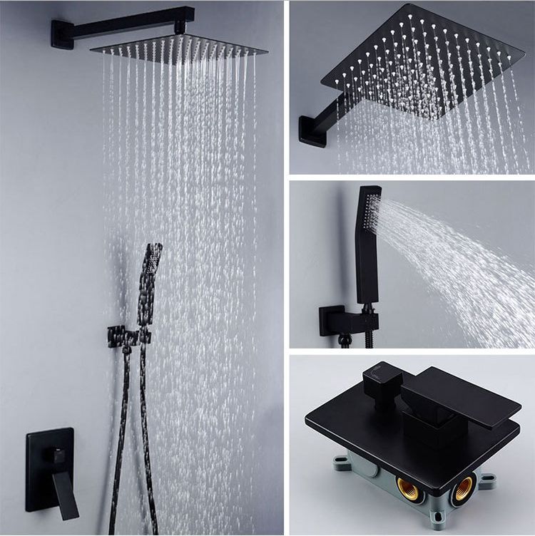 2019 Square Big Rain Shower System 2 Way Conceal Faucet Mixer Set