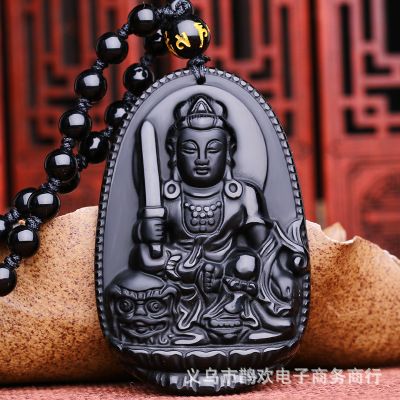 Charm Natural A Obsidian Carved Buddha Black Pendant Rope Gift For Men Lady TR Charm Natural A Obsidian Carved Buddha Black Pendant Rope Gift For Men Lady TR