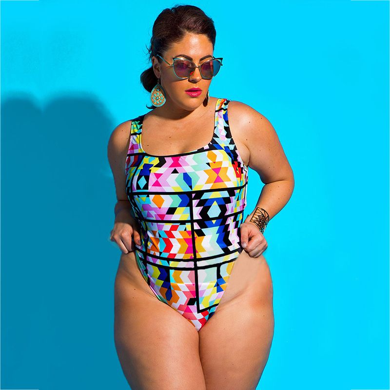 geometric one piece swimsuit