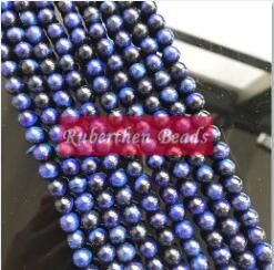 Couleur bleu foncé 8 mm 47 ~ 48 perles