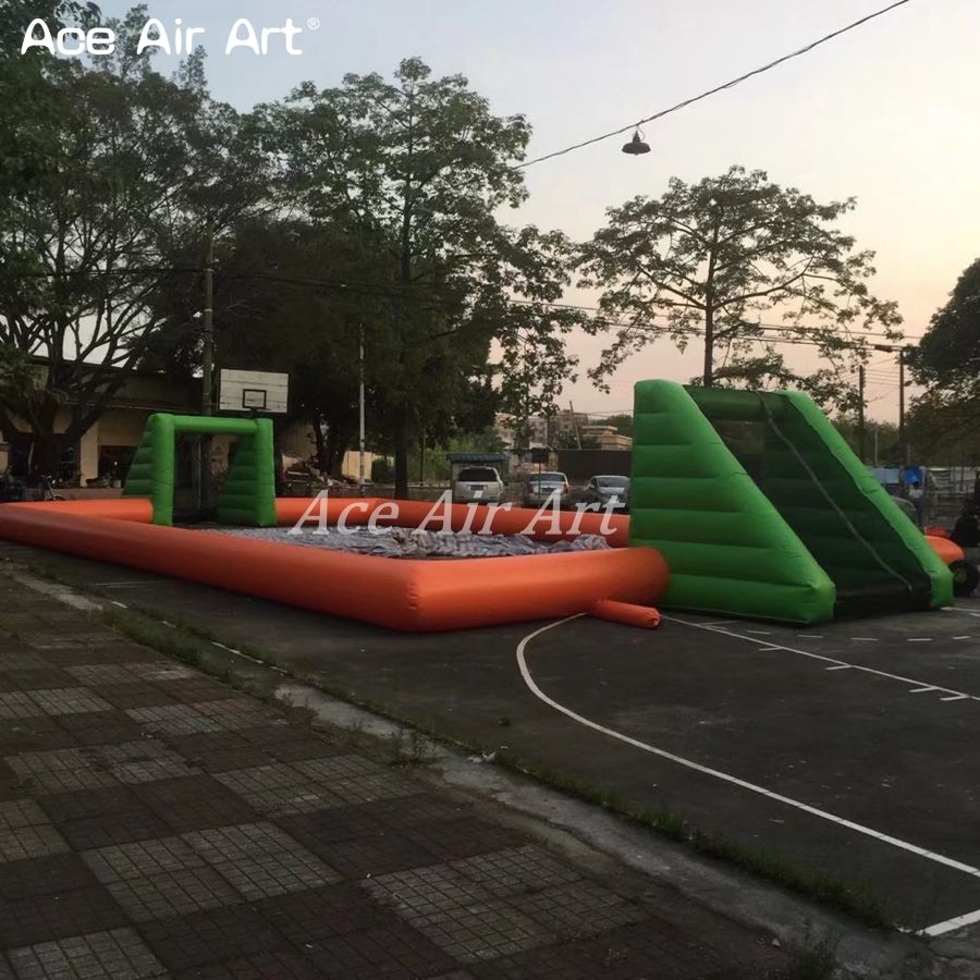 2020 Giant Inflatable Kids Soccer Court Football Field With Football