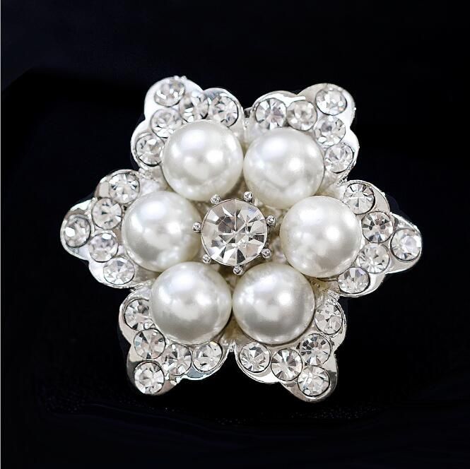 3.5/" strass cristal strass perle brooch pin clip