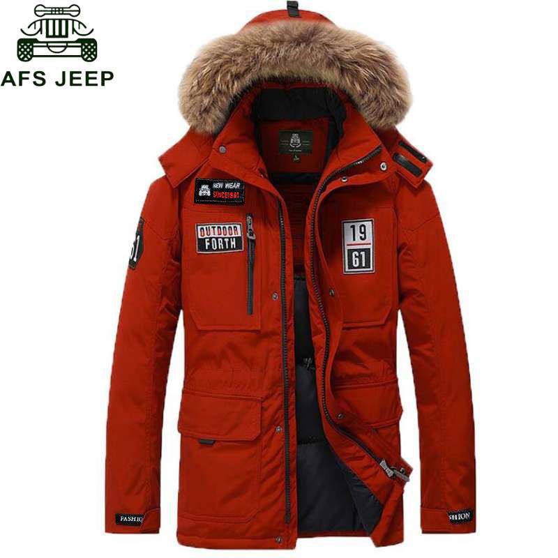 Winter Coat Men Windbreaker Parka Fur 