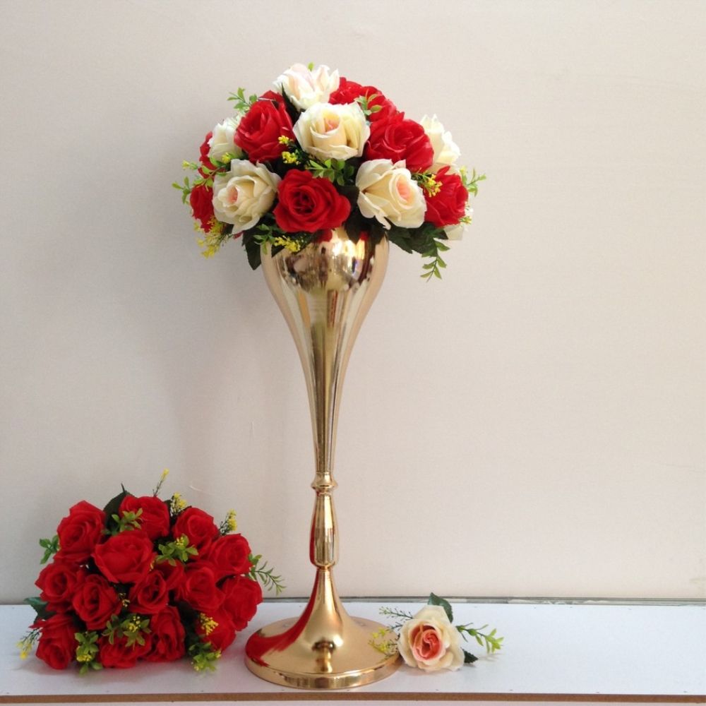 Metal Vases 56 Cm 22 Gold Table Wedding Centerpieces Event Road