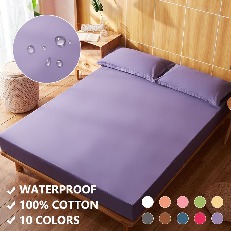 2020 Forcheer Waterproof Fitted Sheet Solid Cotton Bed Sheets
