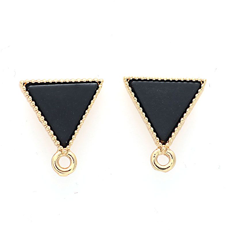 2020 Zinc Alloy Stud Earrings Gold Triangle Leather Earring Base