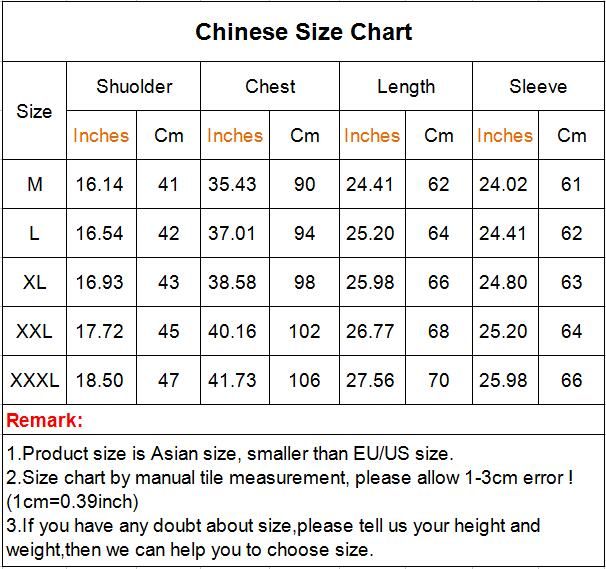 China Size Chart Compared To Us