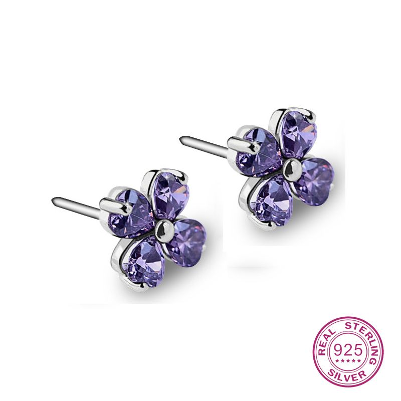 purple stud earrings