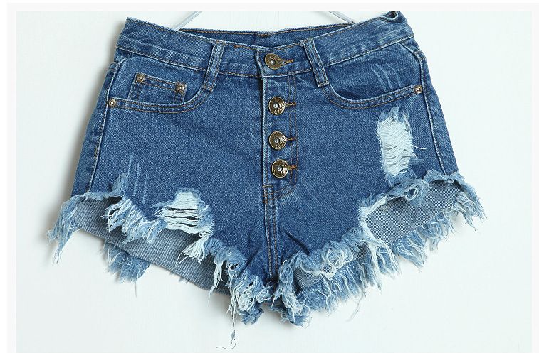 shorts jeans cintura alta rasgado