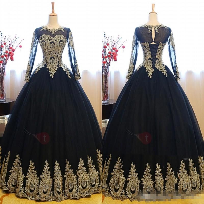 black and gold quince dress