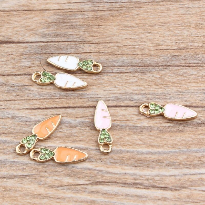 Of Rhinestone Enamel Carrot Charms Pendant, Vegetarian Charms,Good For