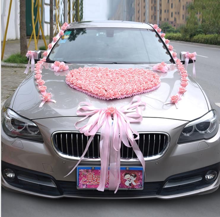 Wedding Simulation Rose Master Wedding Car Decoration Set Front Flower