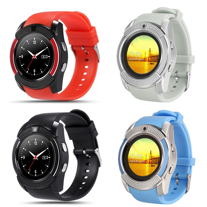 v8 bluetooth smart watch sports fitness tracker sd card pedometer sleep monitor