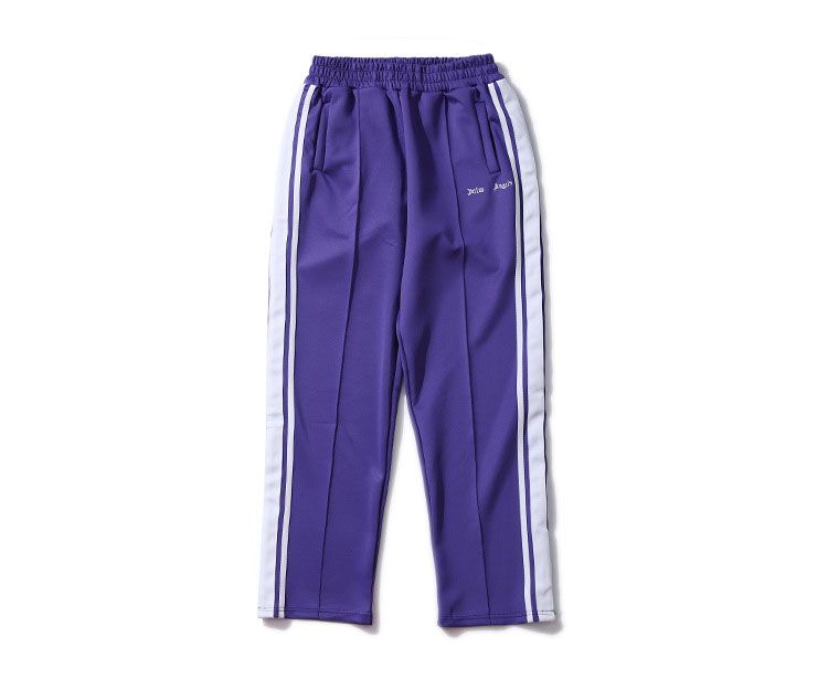 Acheter Palm Angels Pantalons De Survêtement Femmes Hommes Violet Old School Track Pantalon De Mode Pantalon De Jogging Hip Hop Cheville Sport De