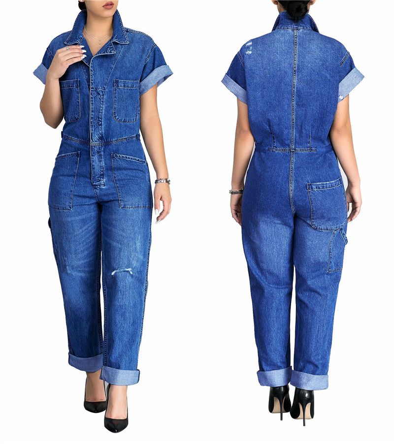 loose denim jumpsuit