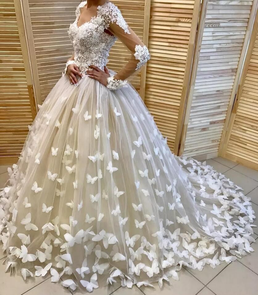 vestido de noiva de borboleta
