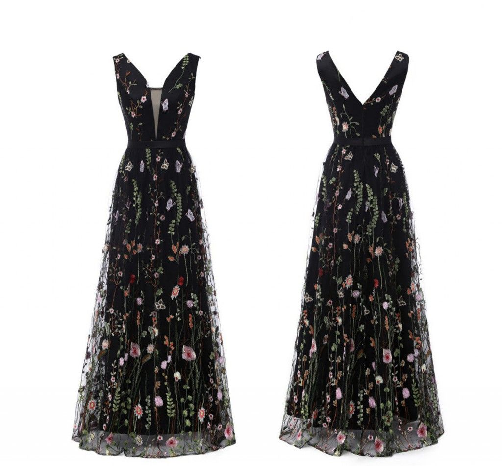 embroidered dress prom