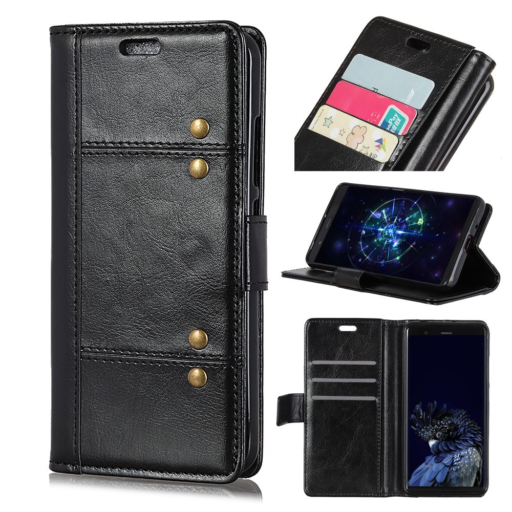 Wholesale For Lg V40 Thinq Flip Case Crazy Horse Rivet Decor Protective Leather Wallet Case For Lg V40 Thinq Wallet Case Black Best Cell Phone Case Cell Phone Case Wallet From Jinggonginternet
