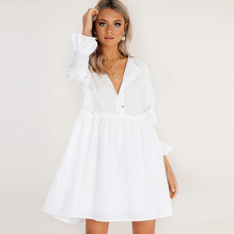 Aclarar sector Ajustable Nueva Europa Vestido Blanco De Las Mujeres De Manga Larga Con Cuello En V Tops Sueltos Vestido Causal De Algodón De La Señora C3840 De 14,18 € | DHgate Aclarar sector Ajustable Nueva Europa Vestido Blanco De Las Mujeres De Manga Larga Con Cuello En V Tops Sueltos Vestido Causal De Algodón De La Señora C3840 De 14,18 € | DHgate