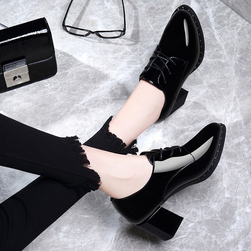 New 2018 Ladies Dress Shoes Women With Chunky Heel Shoes Spring