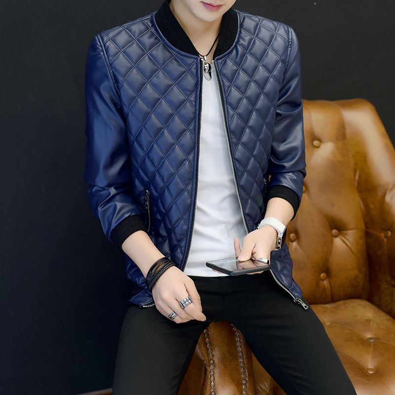 Otoño, chaqueta de cuero para hombre, versión juvenil coreana la del autocultivo, moda casual, moda de cuero para ropa para hombre