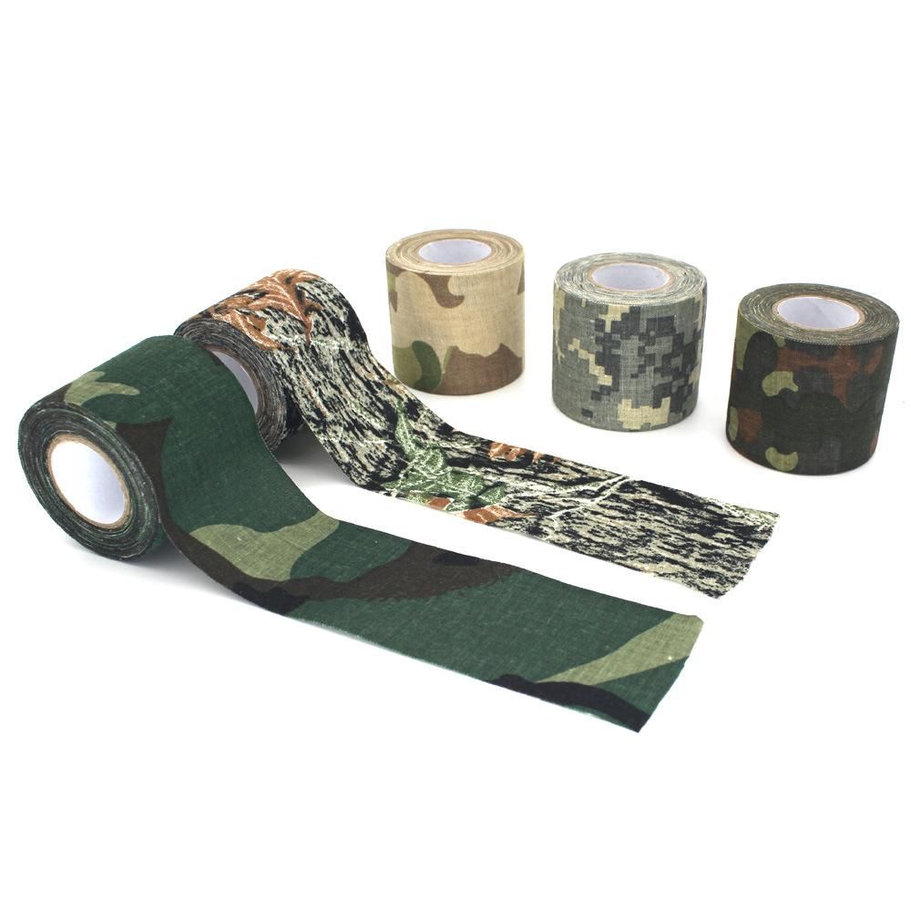 Camo Wrap Tape Rifle Military Hunting Self-Adhesive Stretch Bandage 5m*4.5cm US 