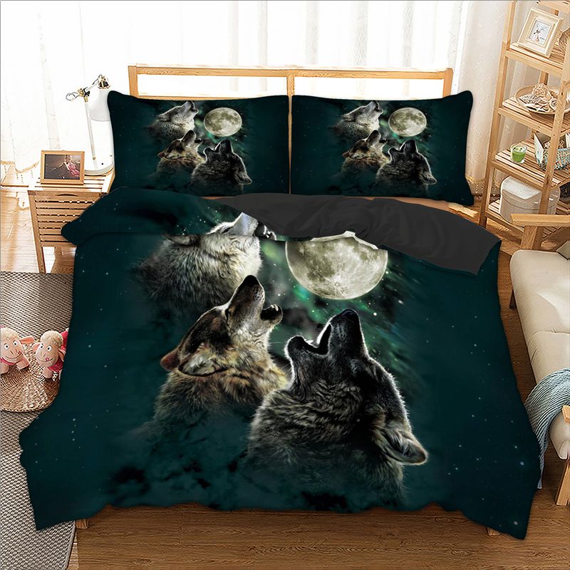 Wongs Bedding 3d Wolf Duvet Cover Bedding Set Quilt Cover Bed Set