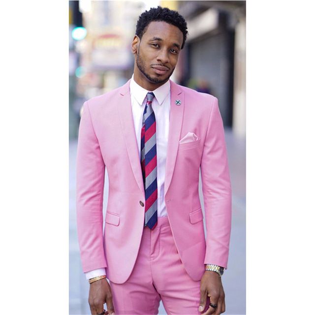 Compre Dos Botones Slim Fit Novio Smoking Rosa Traje Para Hombre Mejores  Hombres Wedding Party Prom Trajes Chaqueta Por Encargo Chaqueta + Pantalón  + Pajarita A 67,75 € Del Topcoat | DHgate Spain \u0026 Mexico