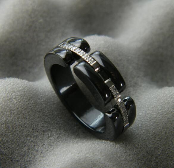 Bague noire / or blanc