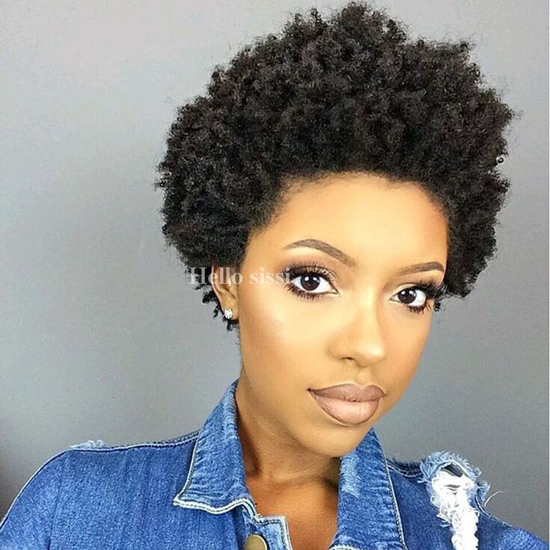 Afro Kinky Curly Malaysian Virgin Lace Front Human Hair Wigs Baby