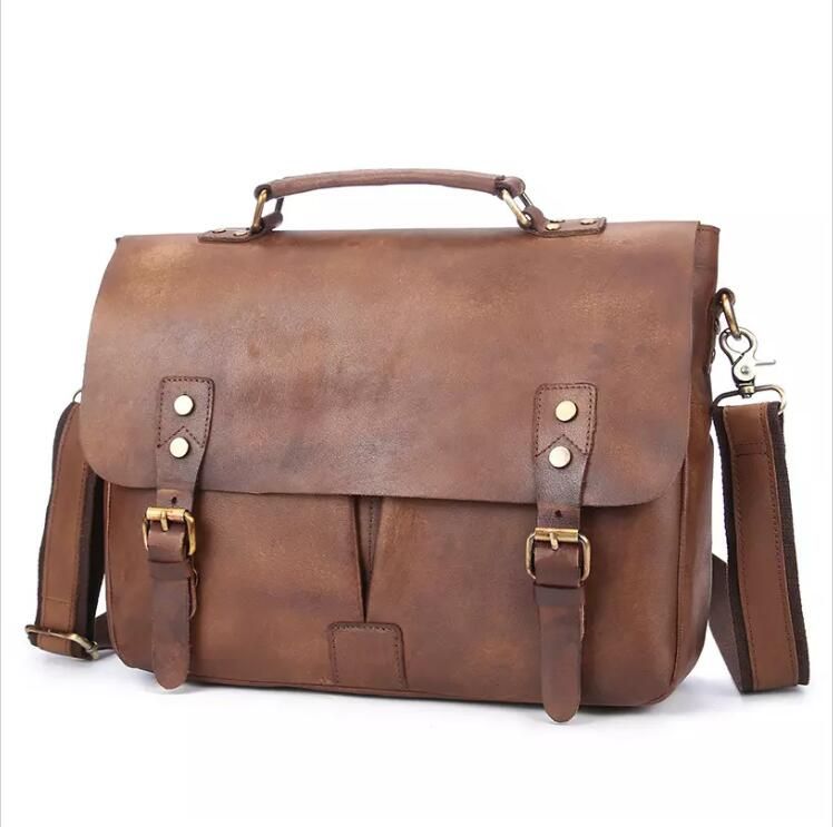 natural leather messenger bag