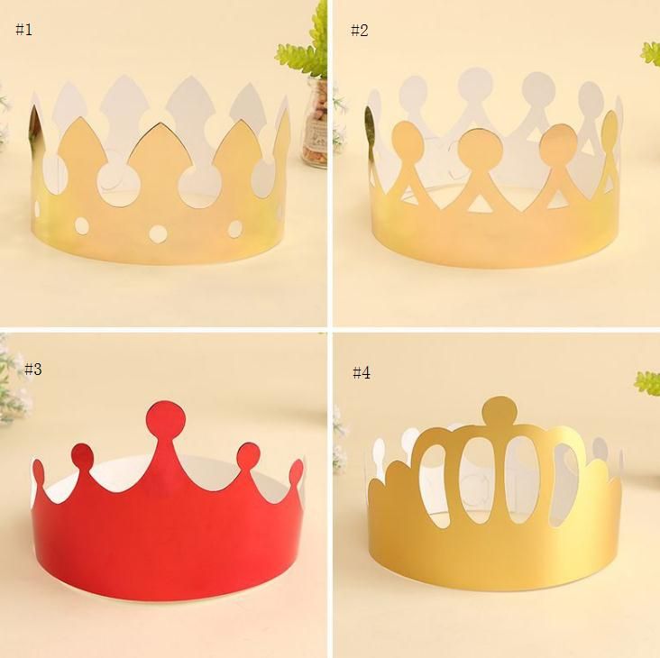 Adjustable Paper Celebration Crown Shape Party Hat Birthday Cap Adult ...