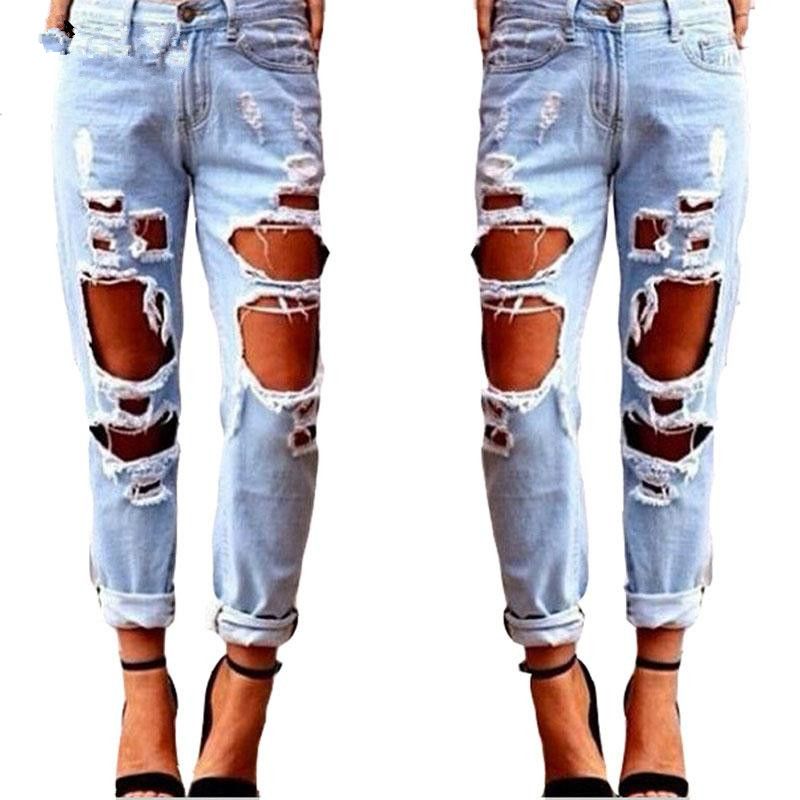 long ripped jeans