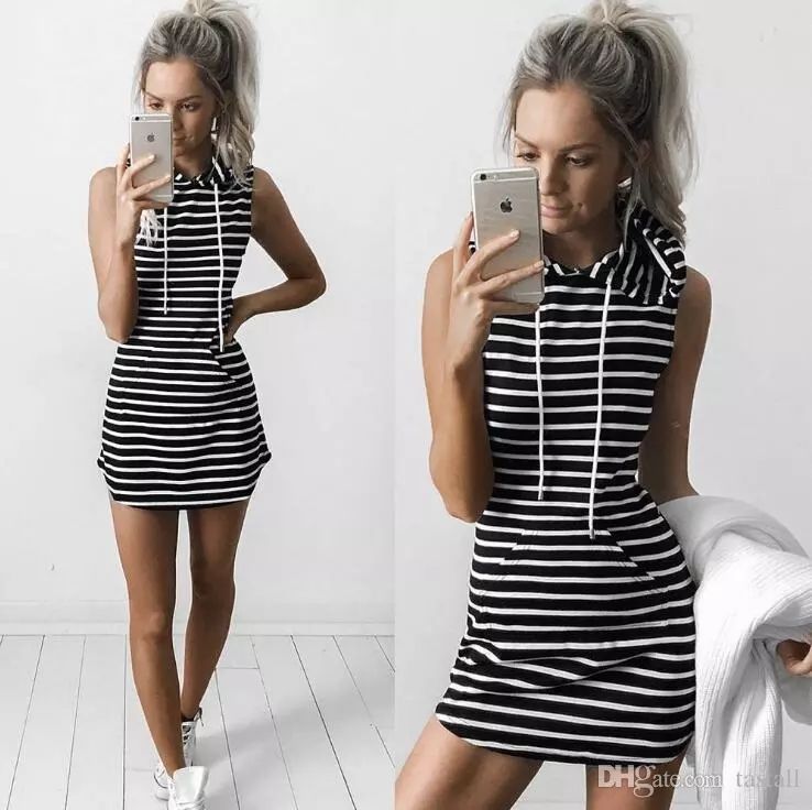 Mujeres Casual Capucha Chaleco Vestidos Damas Verano Sin mangas Estilo de calle Estilo corto Vestido corto Deportes al aire libre Rayas de una pieza Mini falda Mujer Ropa S-XL Mujeres Casual Capucha Chaleco Vestidos Damas Verano Sin mangas Estilo de calle Estilo corto Vestido corto Deportes al aire libre Rayas de una pieza Mini falda Mujer Ropa S-XL