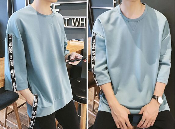 Mens Crew Neck Fashion T Shirt Hoodies Split Half Sleeved Sweaters Letter Print Solid Color Loose Tops Tees Male Casual Tshirts From Just4urwear 18 51 Dhgate Com