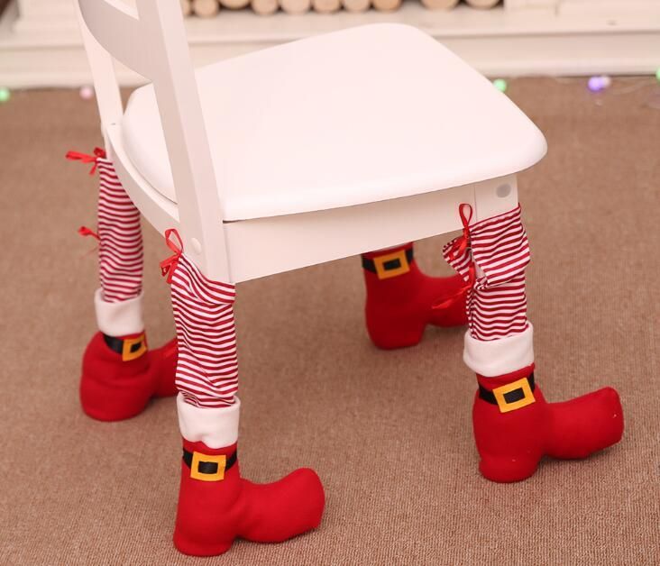 Christmas Chair Feet Cover Chair Leg Cover Chair Leg Caps Cover