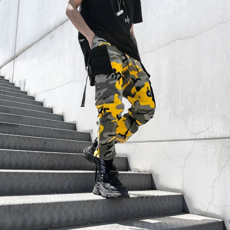 Men Camouflage Multi Pockets Hip Hop 