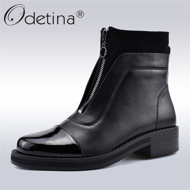 bottines noir zip devant