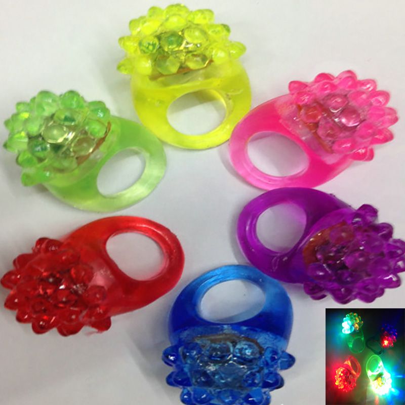 Mix Led Flashing Jelly Ring Party Bar Blinking Soft Glow Light UP Party