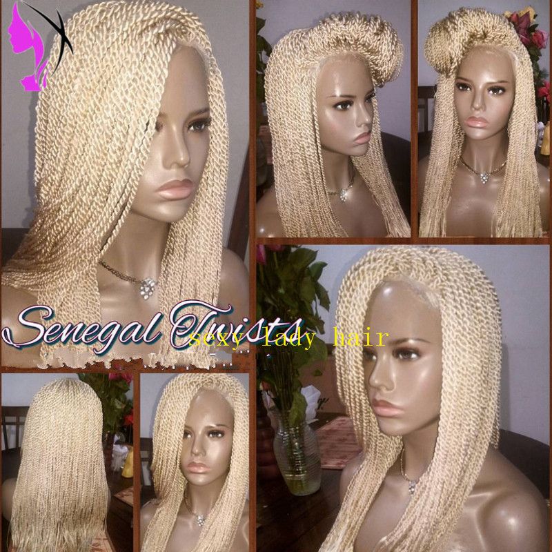Acheter 150densité Pleine Perruque Blonde Senegalese Torsion Dentelle Perruque Pleine Main Tressés Perruques Avec Bébé Cheveux Synthétique Avant De Dentelle Perruques Pour Les Femmes Noires De 78,01 € Du Sexyladyhair | DHgate.Com