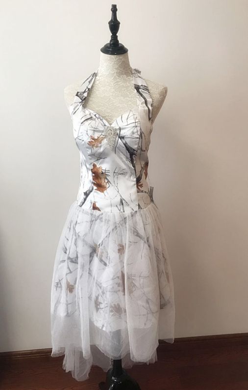 short camo wedding dresses