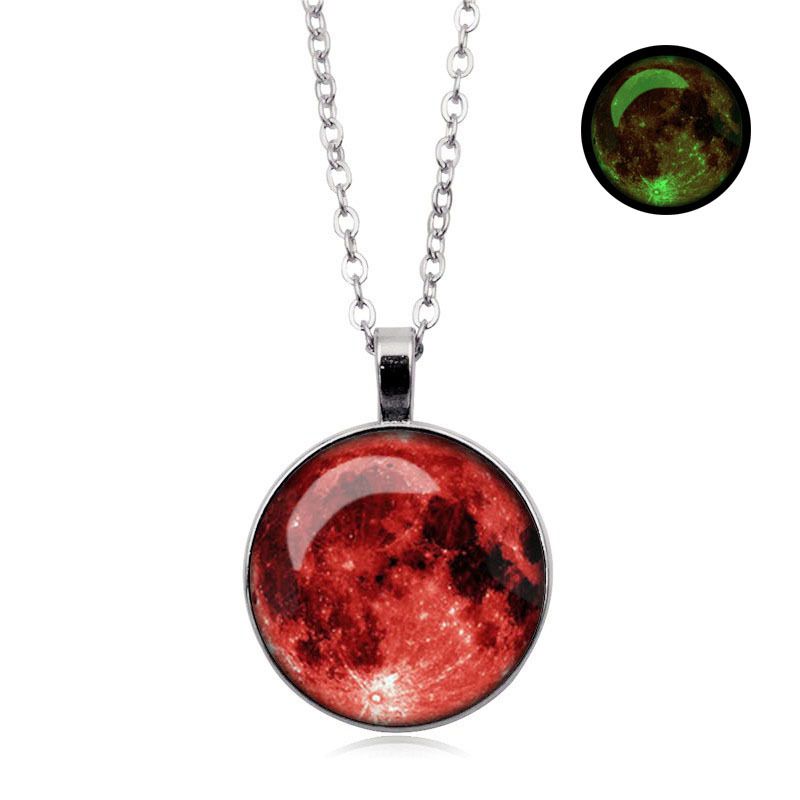 Metal Color: d Davitu Unisex Glow in The Dark Moon Necklace Galaxy Planet Glass Cabochon Pendant Necklace Silver Chain Luminous Jewelry Women Gifts Metal Color: d Davitu Unisex Glow in The Dark Moon Necklace Galaxy Planet Glass Cabochon Pendant Necklace Silver Chain Luminous Jewelry Women Gifts